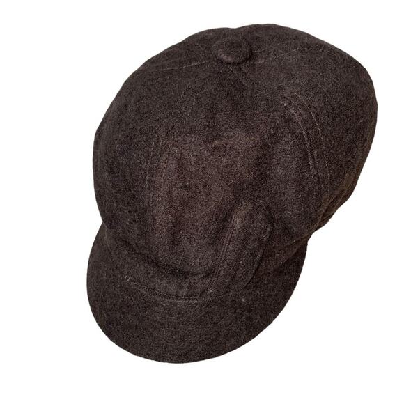 Women's hat chocolate brown wool news boy hat conductor golf Paris winter NYC - Picture 5 of 10